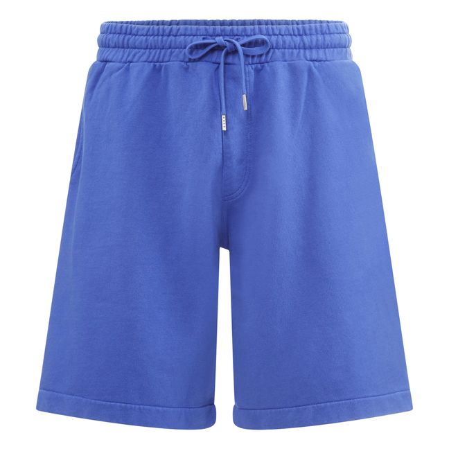 Pantalón corto de muletón orgánico | Azul índigo