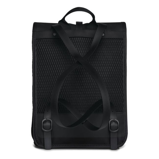 Rolltop Rucksack Mesh Mini Backpack | Black