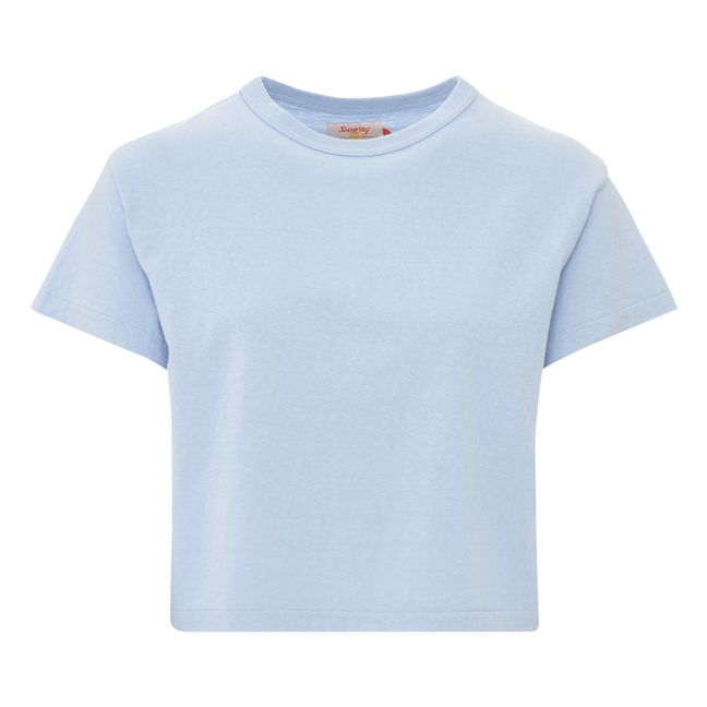 T-shirt, modello: Hi'aka, in cotone riciclato, 260g | Azzurro