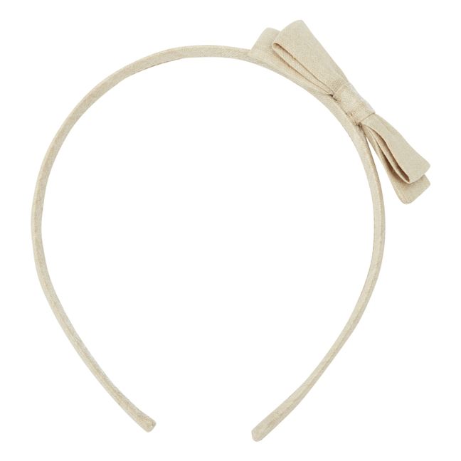 Serre Tête Lin Nœud | Beige