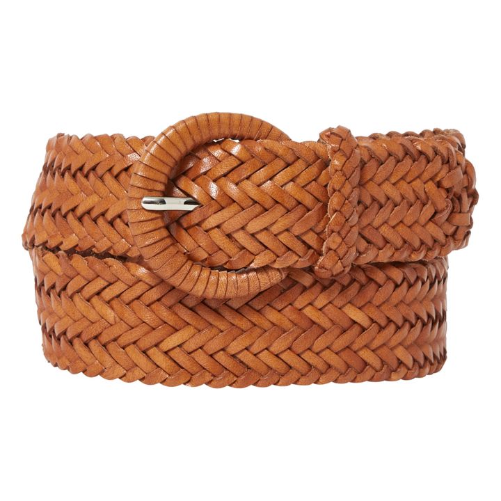 Leather Braided Belt - Brown