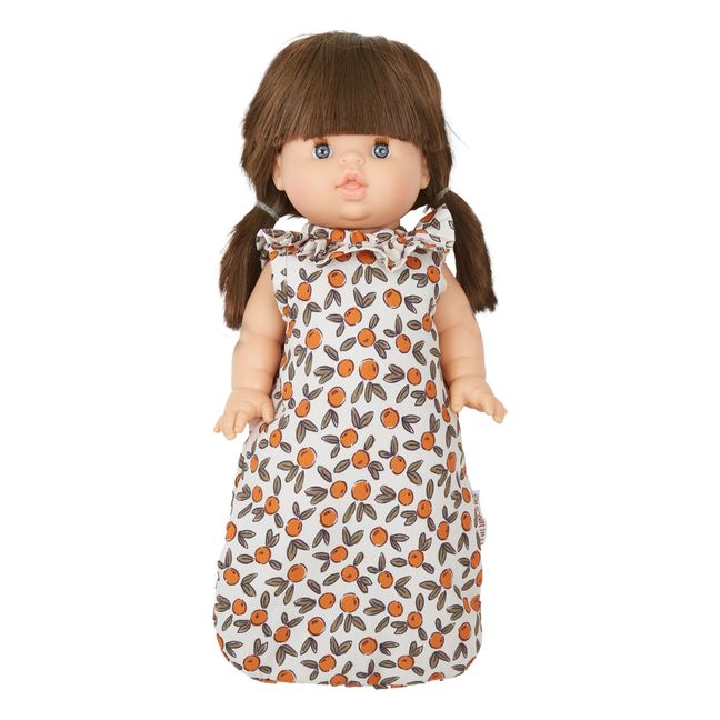 Orange Blossom frill-neck sleeping bag for doll