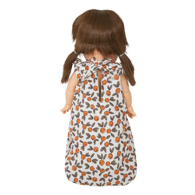 Orange Blossom frill-neck sleeping bag for doll