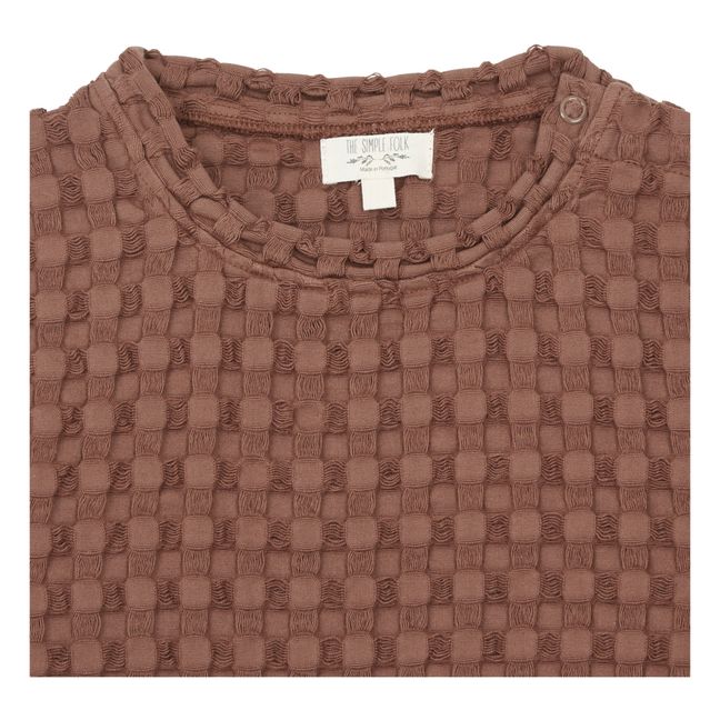 The Bay Embossed Organic Cotton Top | Chocolate
