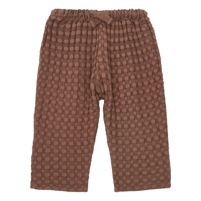 The Bay Embossed Organic Cotton Pants | Chocolate