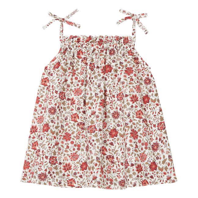 Vestido de tirantes con estampado de flores Sun | Beige