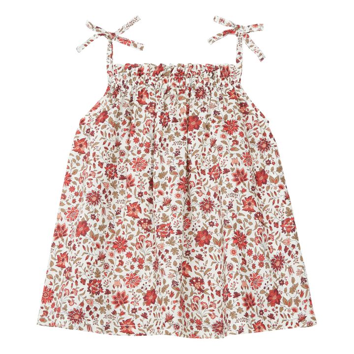 Robe à Bretelles Fleurie Sun | Beige- Image produit n°0