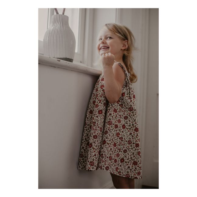 Robe à Bretelles Fleurie Sun | Beige