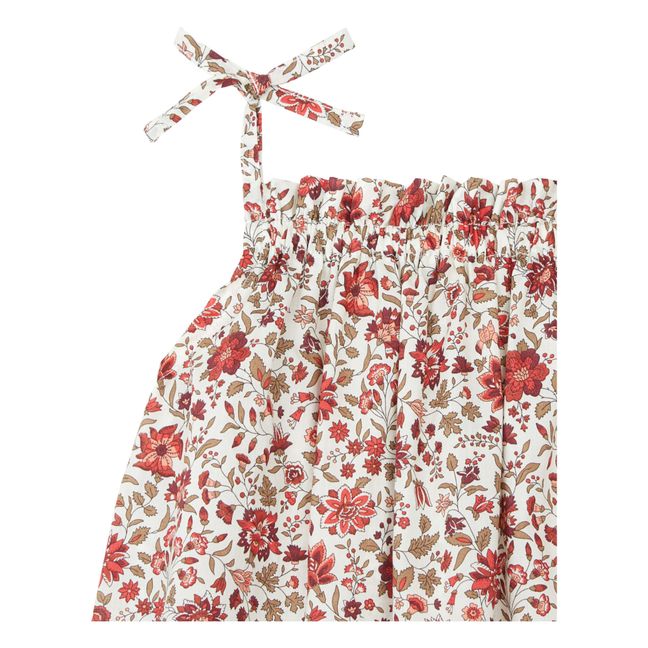 Vestido de tirantes con estampado de flores Sun | Beige