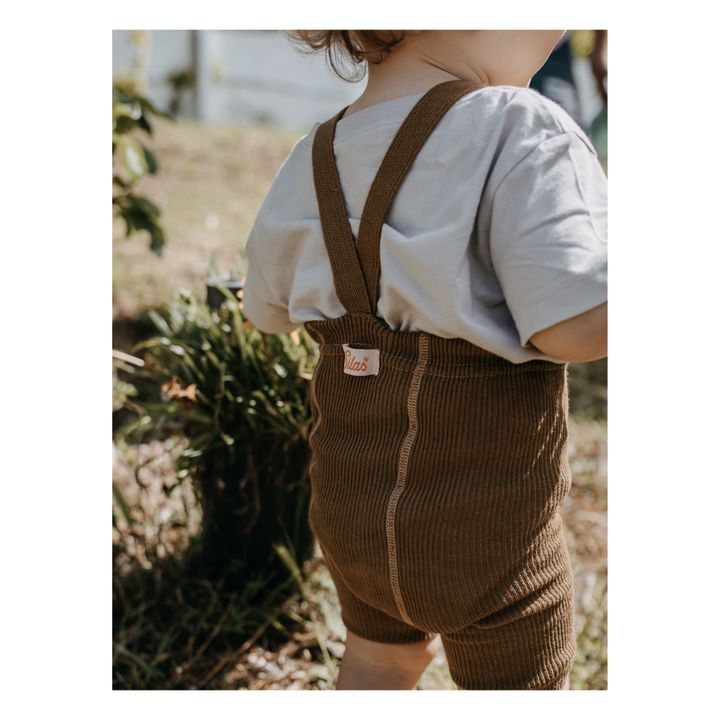 Organic Cotton Strapped Shorts | Brown- Product image n°4