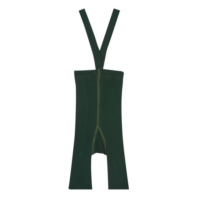 Shorts con bretelle, in cotone bio | Verde foresta