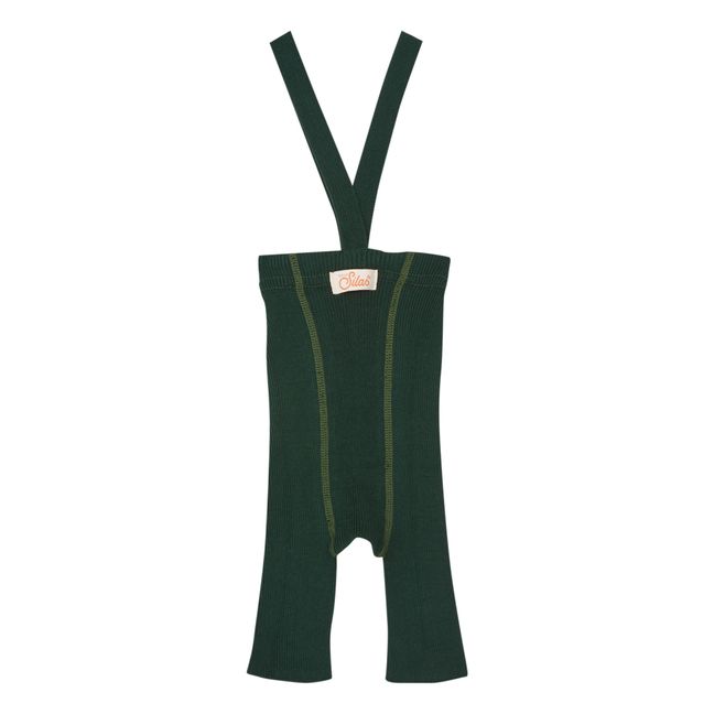 Shorts con bretelle, in cotone bio | Verde foresta