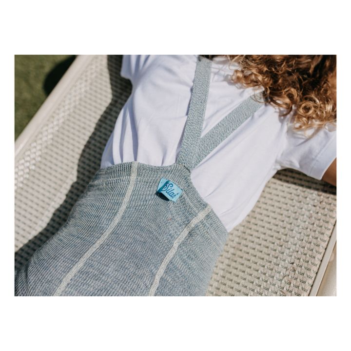 Pantalón con tirantes de algodón orgánico | Azul- Imagen del producto n°3