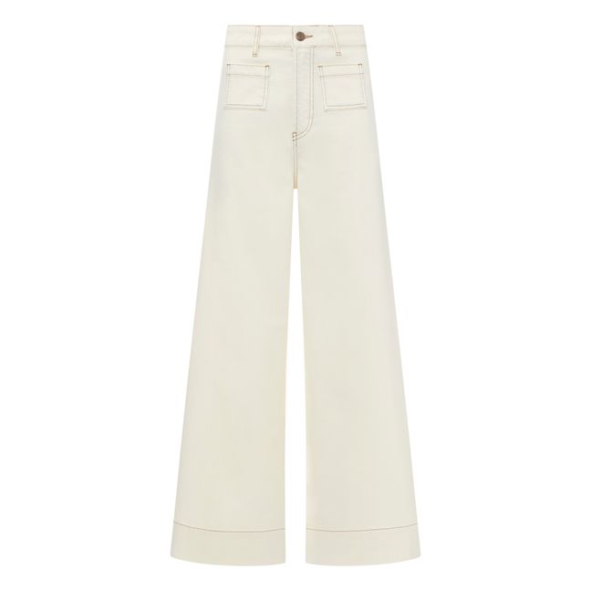 Jean Flare Coton Bio | Blanco Roto