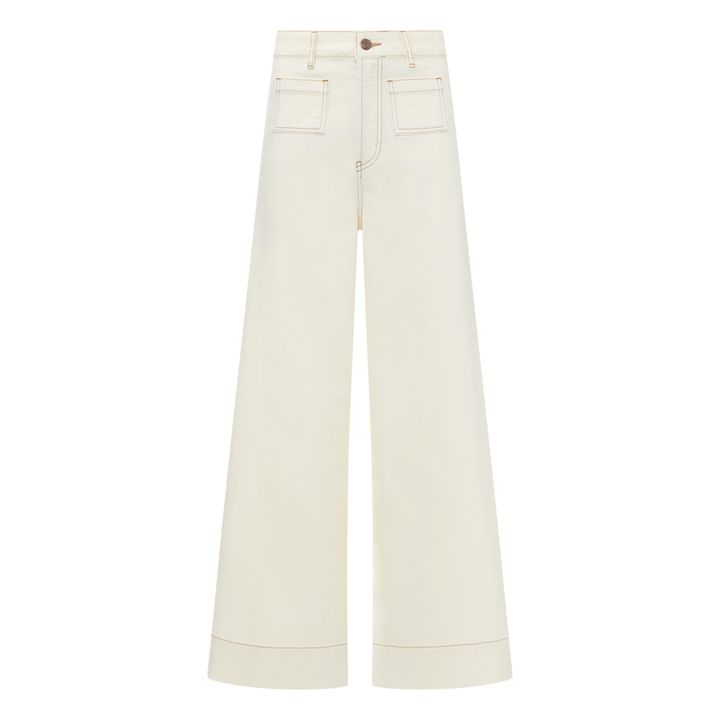 Organic Cotton Flared Jeans | Bianco- Immagine del prodotto n°0