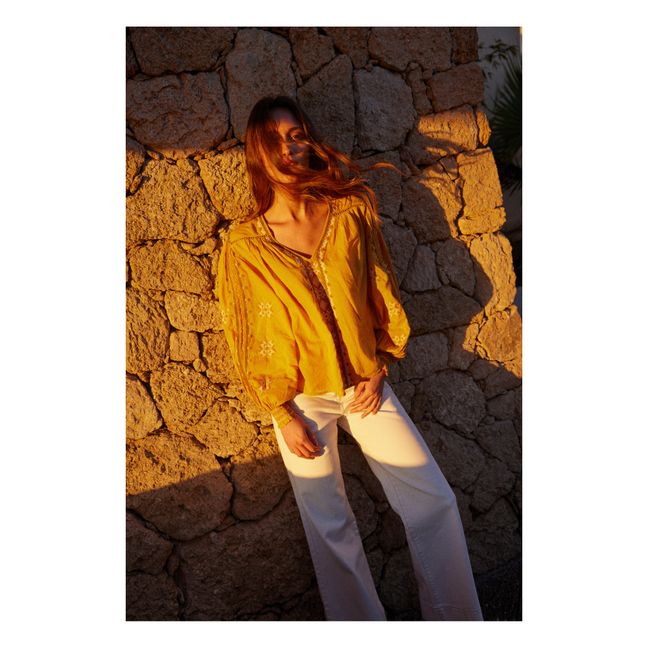 Jean Flare Coton Bio | Blanc cassé