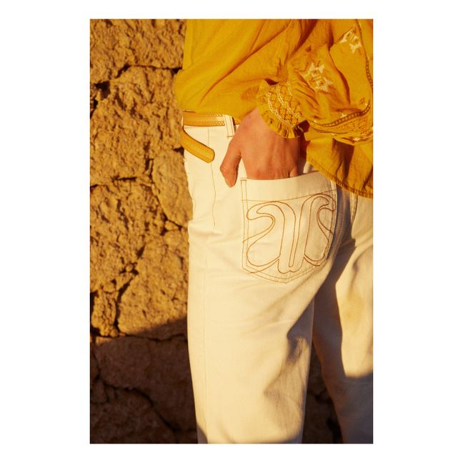 Jean Flare Coton Bio | Blanc cassé