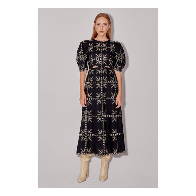 Nanette Linen Dress | Nero