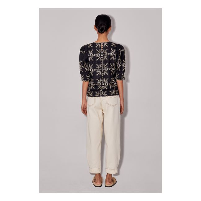 Nanette Linen Blouse | Nero