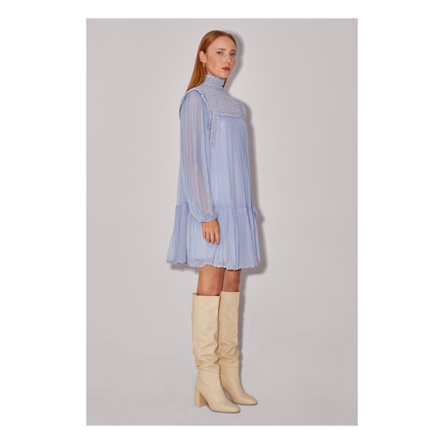 Vestido Lobo de algodón ecológico y reciclado | Azul Cielo