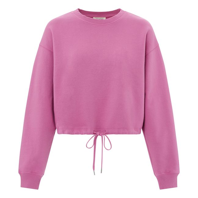 Women's Organic Fleece Tie-Up Sweatshirt | Candy pink