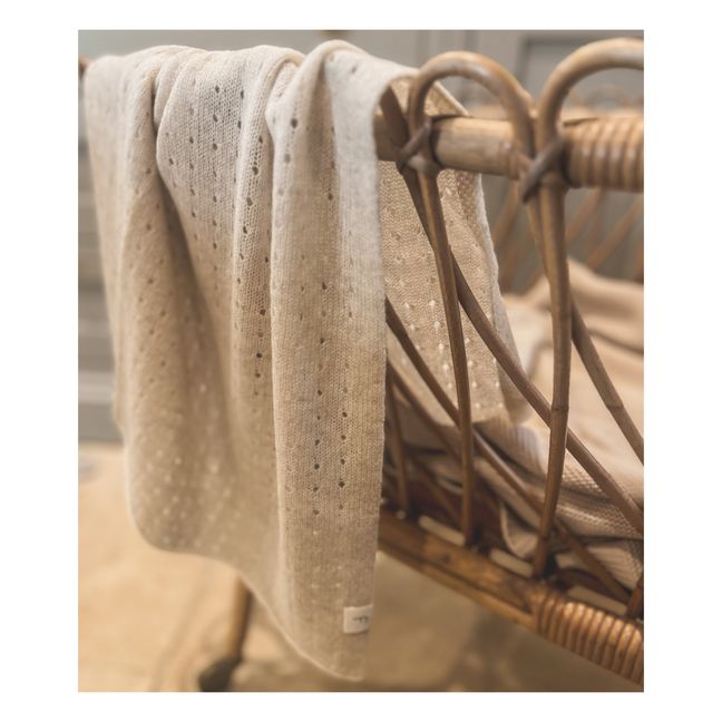 Organic Cotton Pointelle Blanket | Ecru