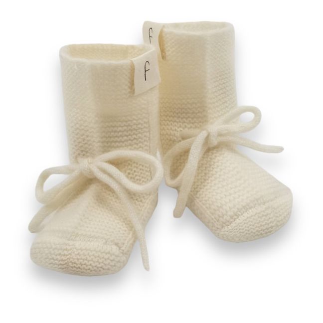 Babyschuhe Strick aus Bio-Baumwolle | Elfenbeinfarben