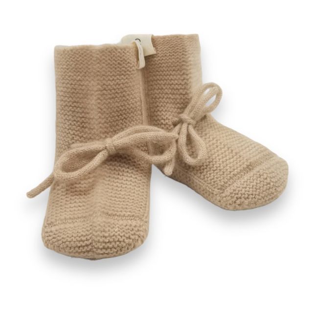Organic Cotton Knit Booties | Beige