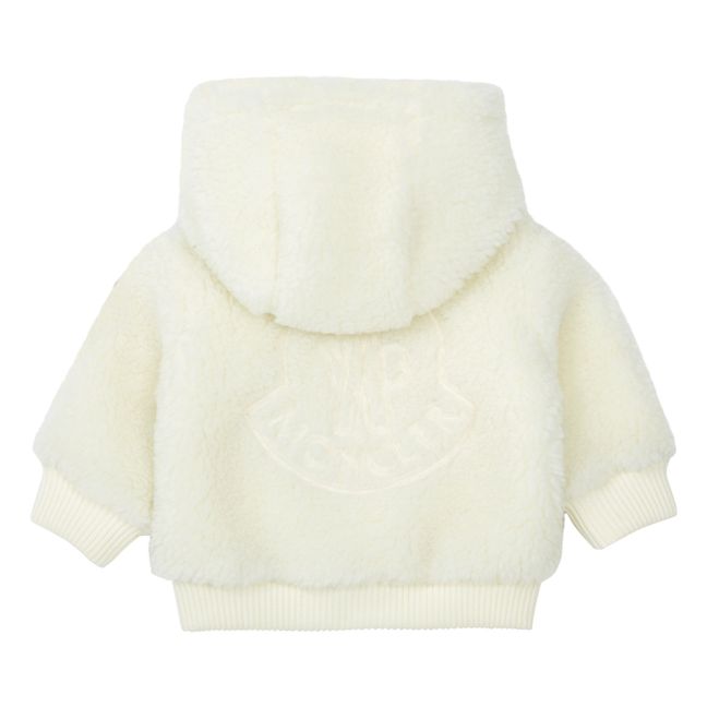 Chaqueta polar con capucha | Blanco Roto