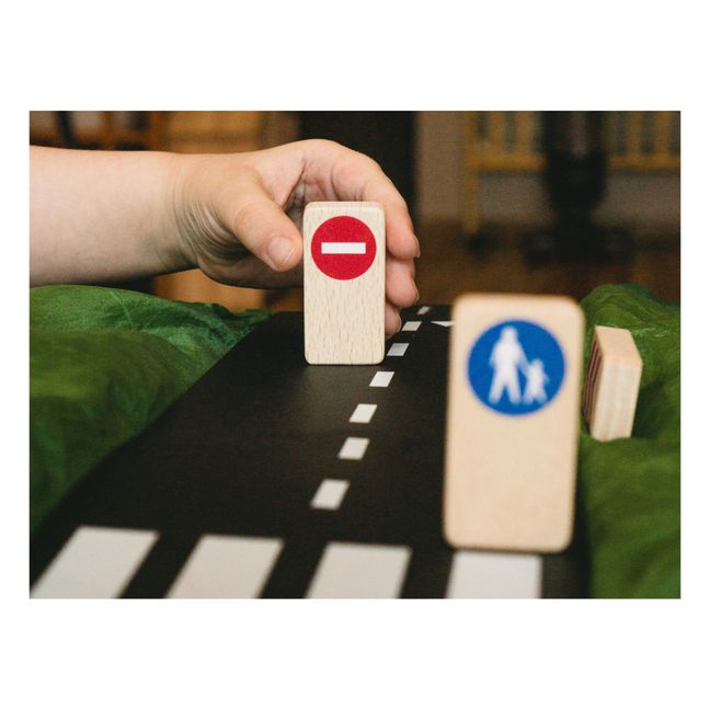 Wooden traffic signs