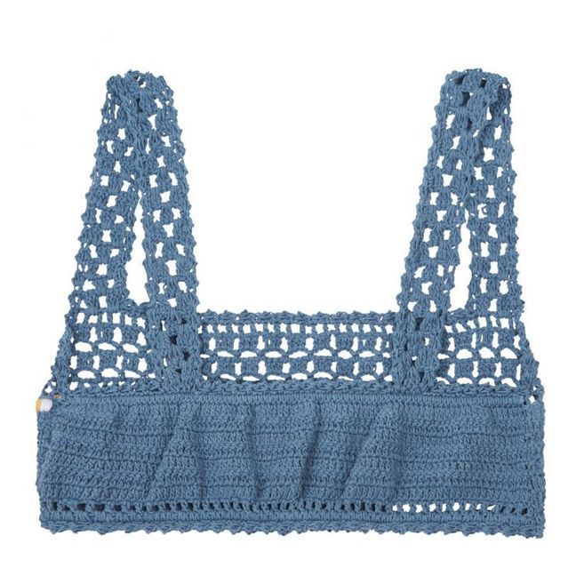 Naira Crop Crochet Bikini Top | Blu