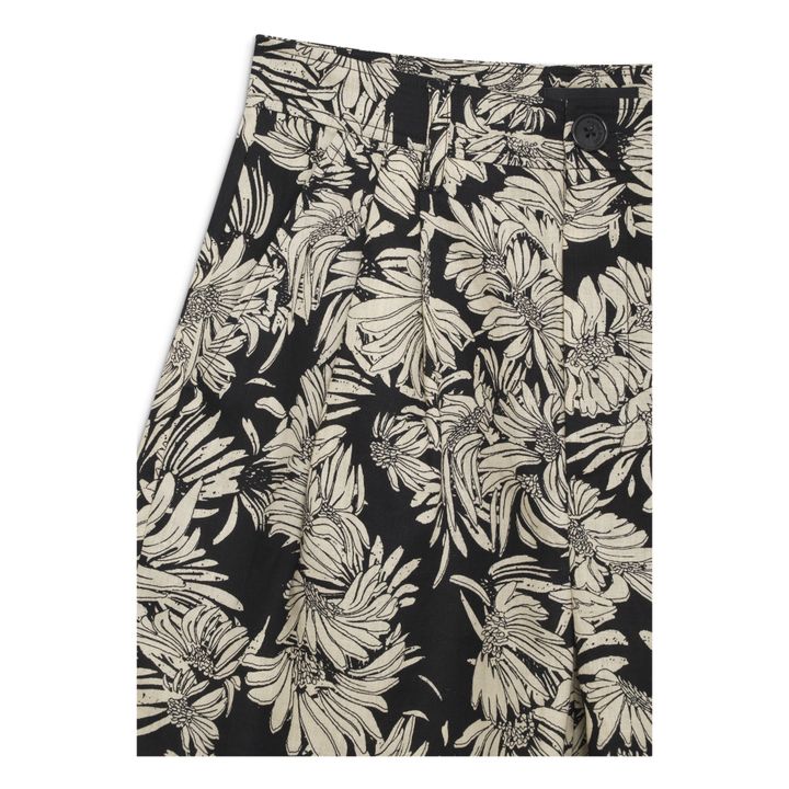 Carrie Shorts Leinen bedruckt | Schwarz- Produktbild Nr. 3