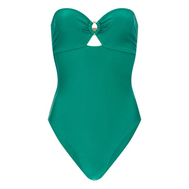 Bandeau One-Piece Swimsuit | Emerald green