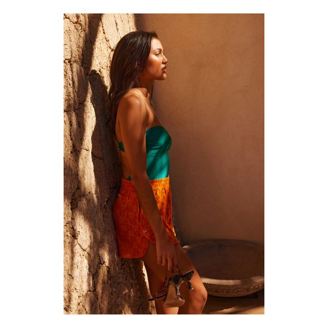 Maillot de bain 1 pièce Bandeau | Vert émeraude