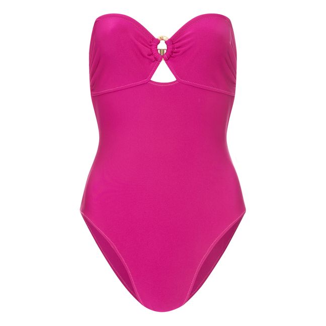 Bandeau One-Piece Swimsuit | Magenta
