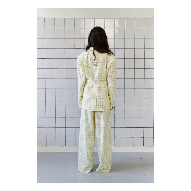 Veste Mirella Carreaux | Jaune citron