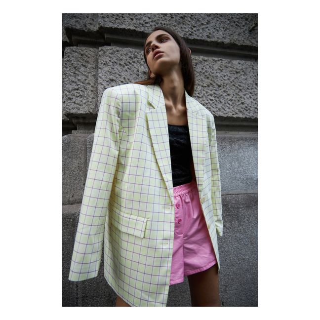 Veste Mirella Carreaux | Jaune citron