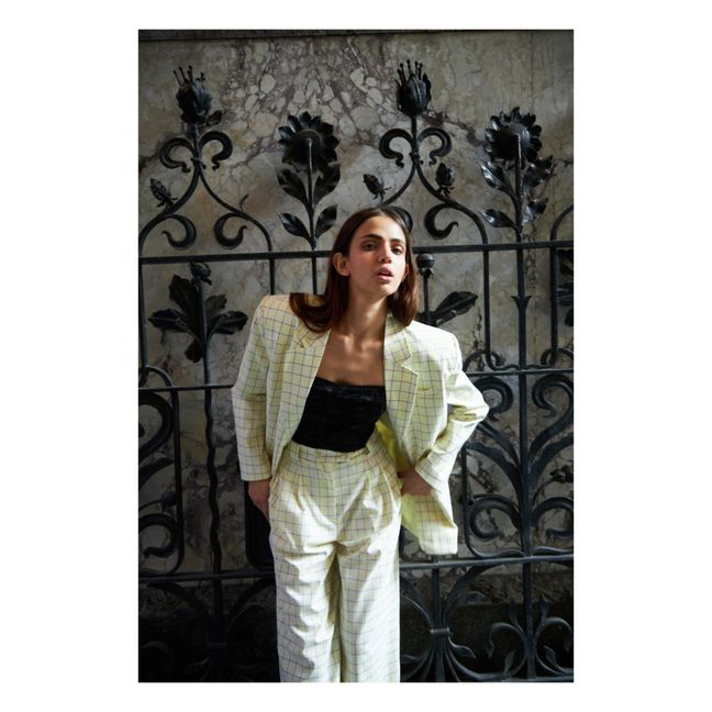 Veste Mirella Carreaux | Jaune citron