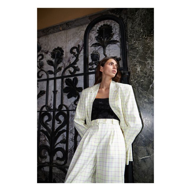 Veste Mirella Carreaux | Jaune citron
