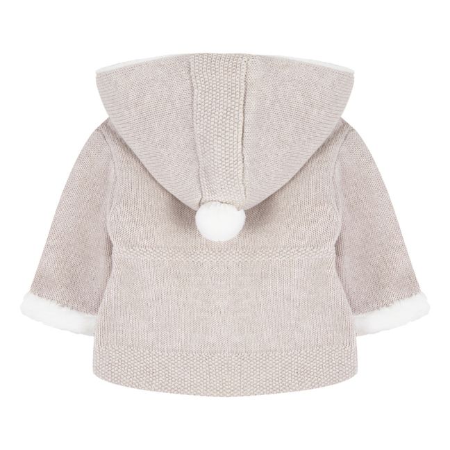 Manteau Coton, Laine et Cachemire Fourré Façon Fourrure | Heather beige