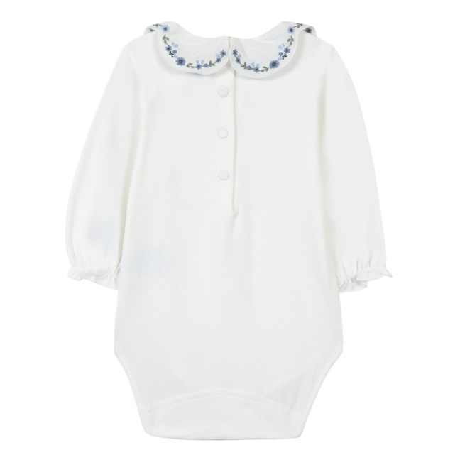 Body con colletto ricamato | Ecru