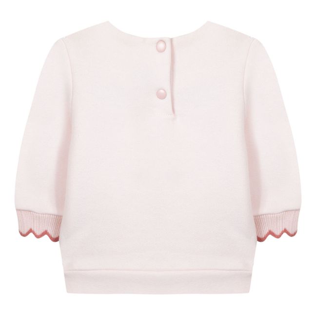 Embroidered collar sweatshirt | Pale pink