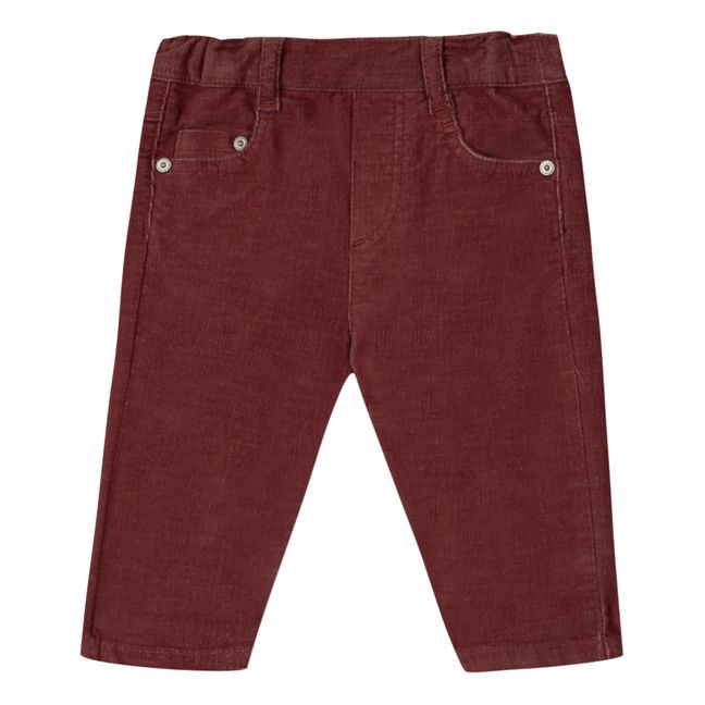 Milleraies Velvet Pants | Burgundy