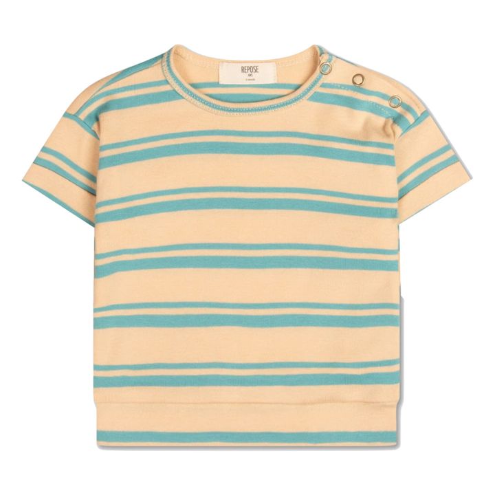 Camiseta de rayas | Turquoise- Imagen del producto n°0
