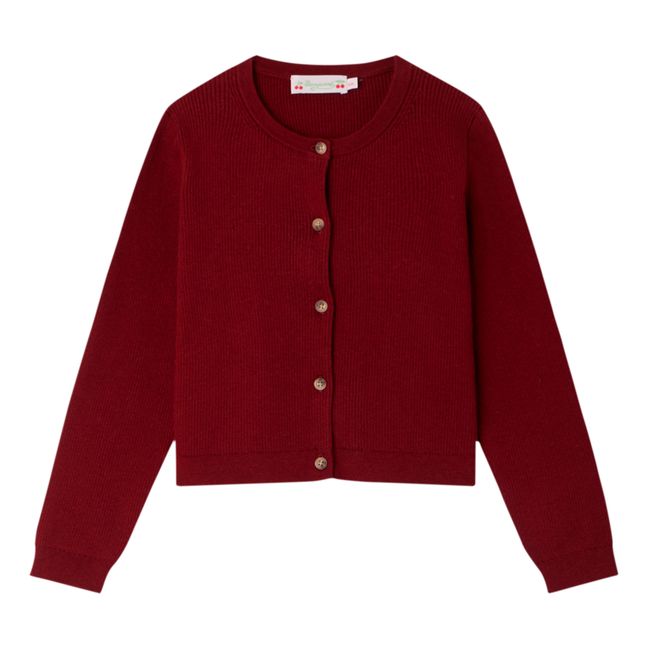 Cardigan Coton et Cachemire Diva | Burgunderrot