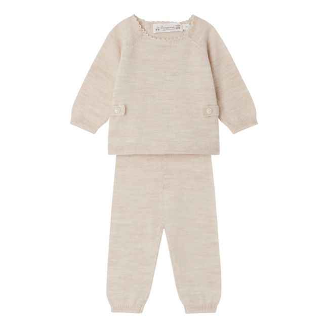 Pull + Pantalon Laine Bamba | Ecru chiné