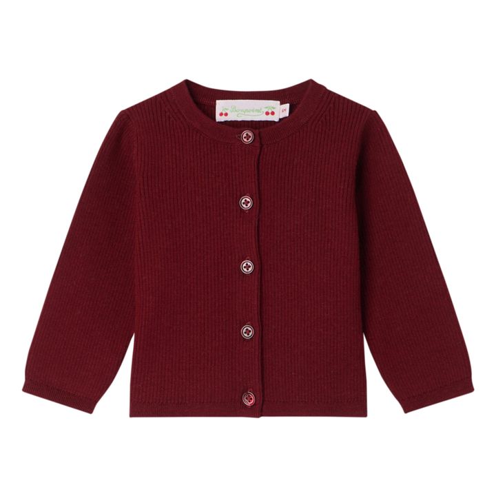 Cotton and Cashmere Carina Cardigan | Burgundy- Product image n°0