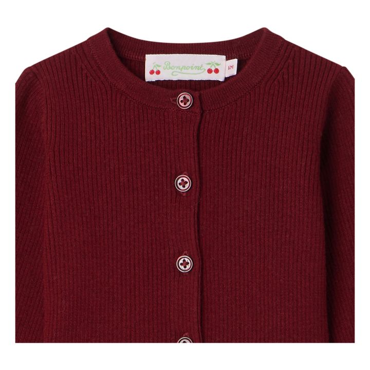 Cotton and Cashmere Carina Cardigan | Burgundy- Product image n°1