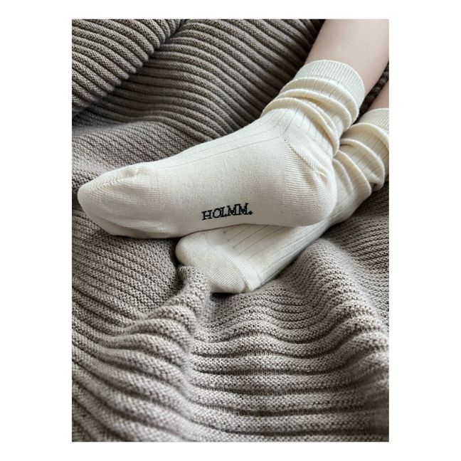 Chaussettes Cachemire Ajourées Max | Crème