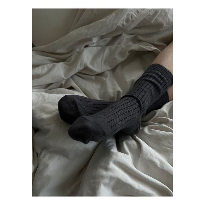 Calcetines de cachemira calados Max | Gris Antracita- Imagen del producto n°2
